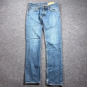 Hollister Palm Canyon Jeans Mens 30x30 Blue Low Rise Skinny Button Fly Denim